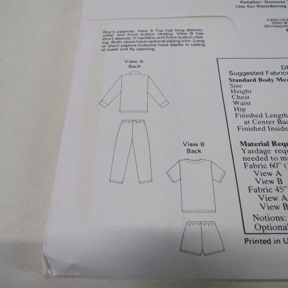 Kwik Sew 1557 sewing pattern pajamas, top, shorts, pants UNCUT size 8-14 - Picture 3 of 6
